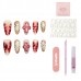 Hand pinched small flower leopard crack nails 