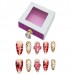 Hand pinched small flower leopard crack nails 