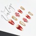 Hand pinched small flower leopard crack nails 