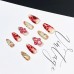 Hand pinched small flower leopard crack nails 
