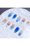 Popular colorful hand-pinched flowers press on nails