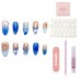 Popular colorful hand-pinched flowers press on nails