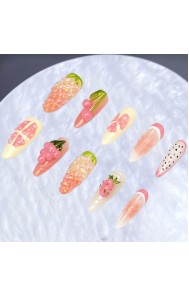 Hand-Pinched Colorful Grapes, a Novel and Original Scene Press-on Nails