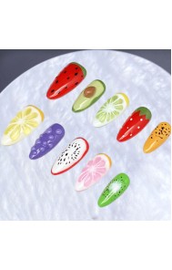 Popular hand-painted strawberry orange pinch press on nails
