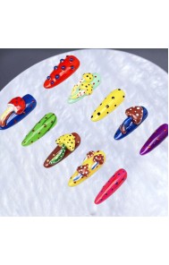 Hand-Pinched Colorful Mushrooms Novelty and Original Press on Nails